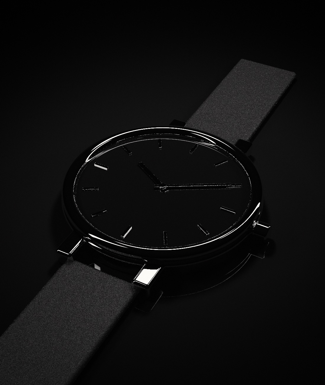 Polished watch with a dark dial resting on satin